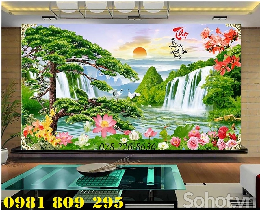 Tranh 3d - gạch tranh 3d ốp tường phòng khách JP422