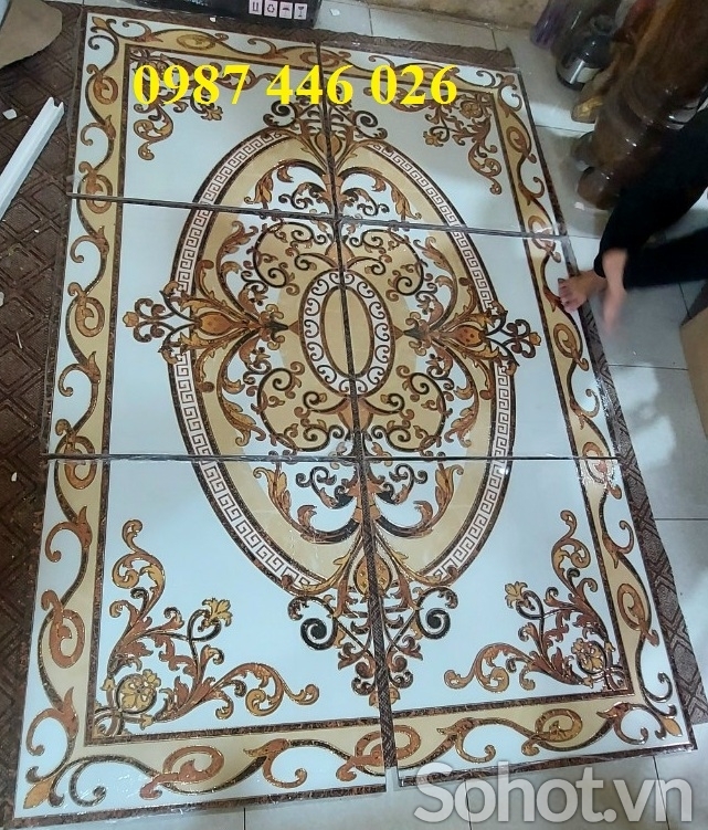 Gạch thảm chữ nhật khắc vàng HP8299