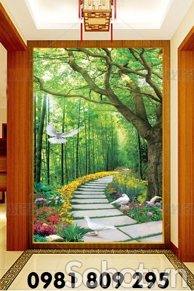 Gạch tranh 3d , phong cảnh đứng