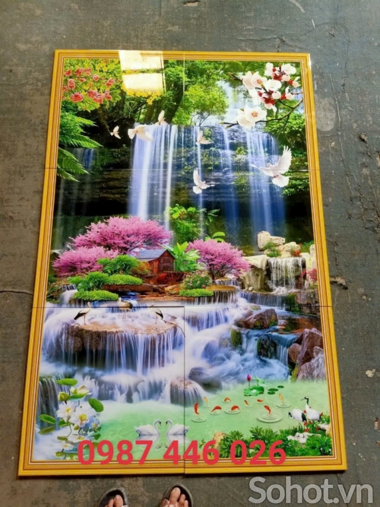 Ảnh thực tế, tranh gạch men 3d