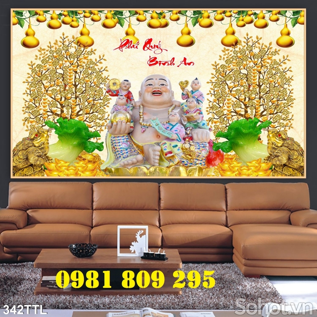 Gạch tranh thần tài mai lộc vàng GH888
