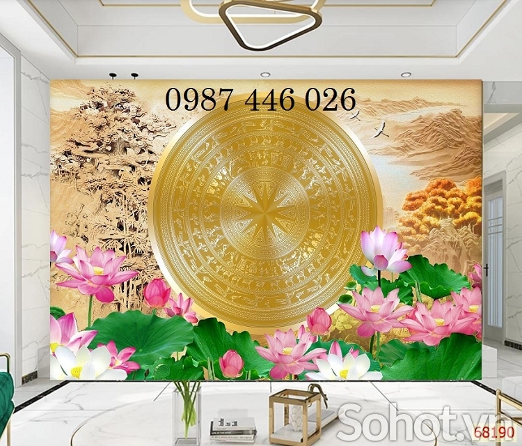 Gạch tranh hoa sen 3d HP87272