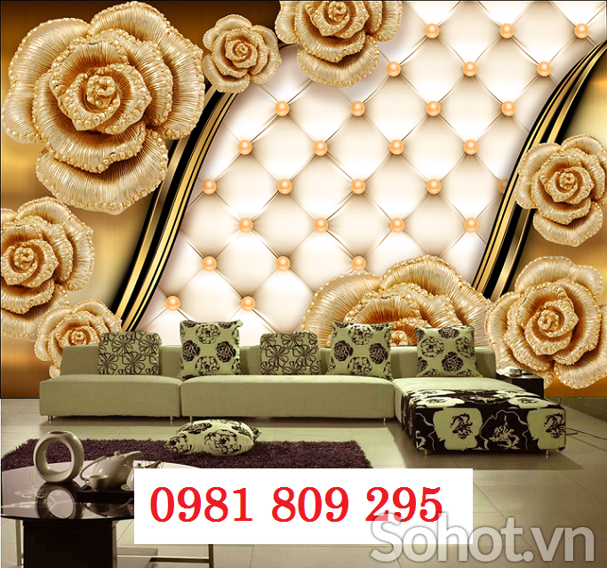 Gạch tranh 3d ốp tường hoa ngọc JHG6