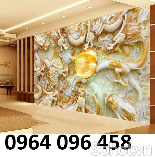 Tranh rồng 3d - tranh gạch 3d rồng - 876CN