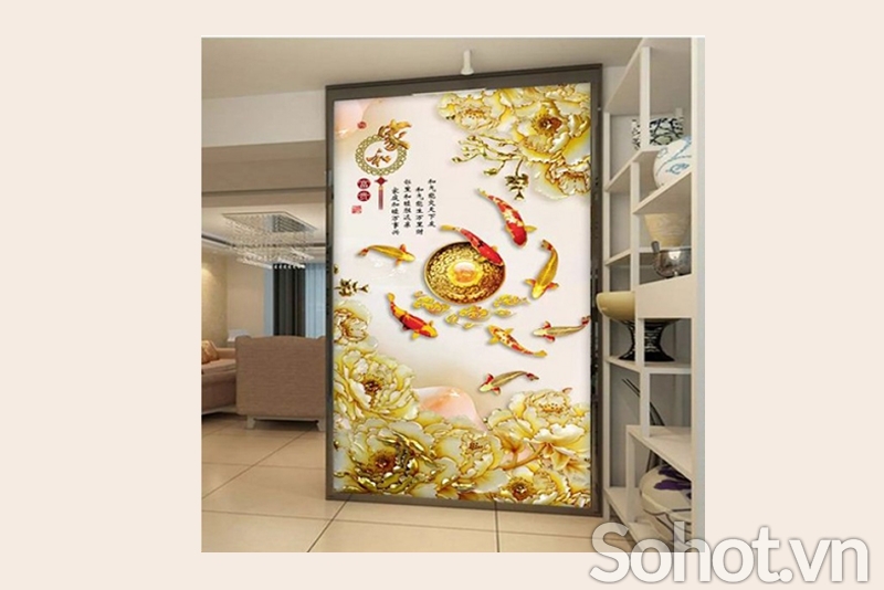 Tranh gạch 3d cá chép - DXCV43