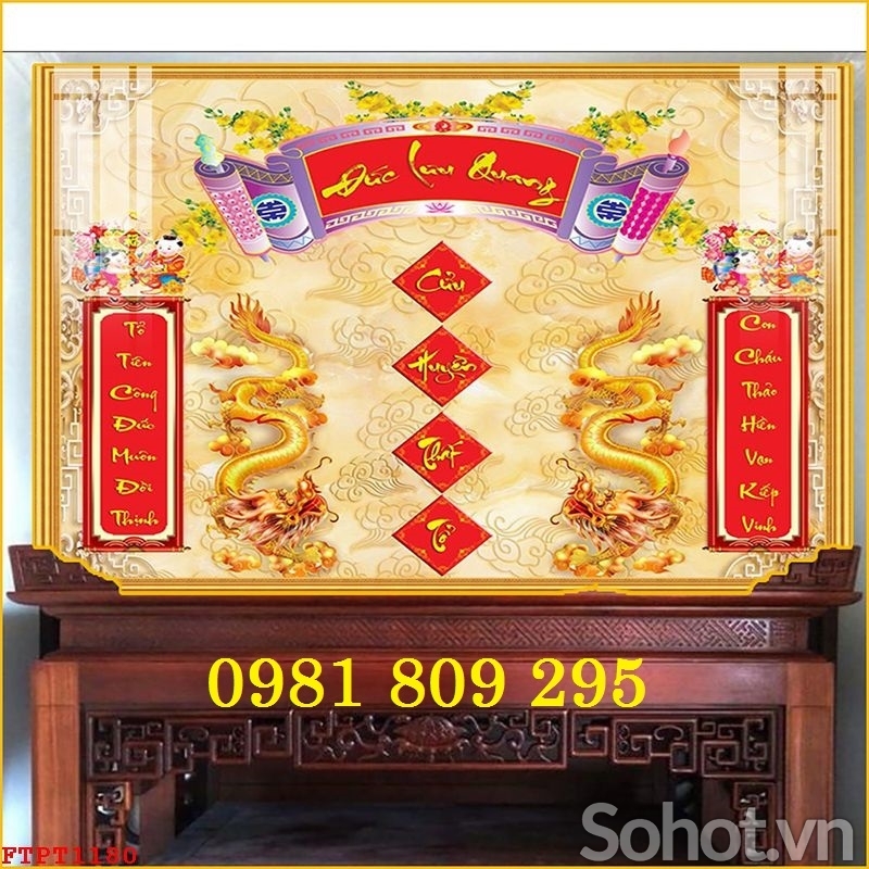 Gạch tranh ban thờ đức lưu quang