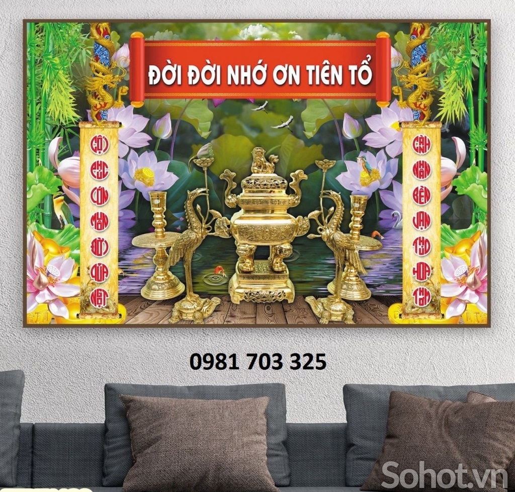 Tranh gạch-gạch tranh phòng thờ