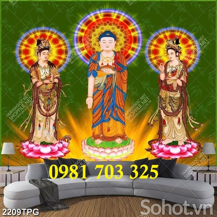 Tranh Phật ốp phòng thờ, gạch tranh 3D
