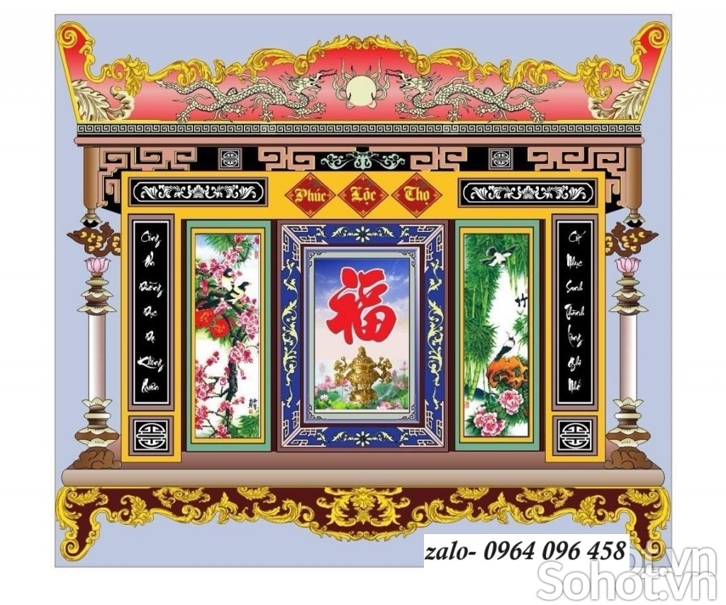 Tranh gạch 3d phòng thờ - MNB05