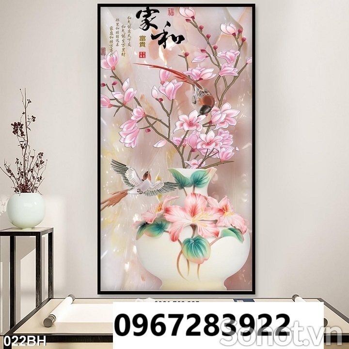 Tranh gạch 3d bình hoa đẹp