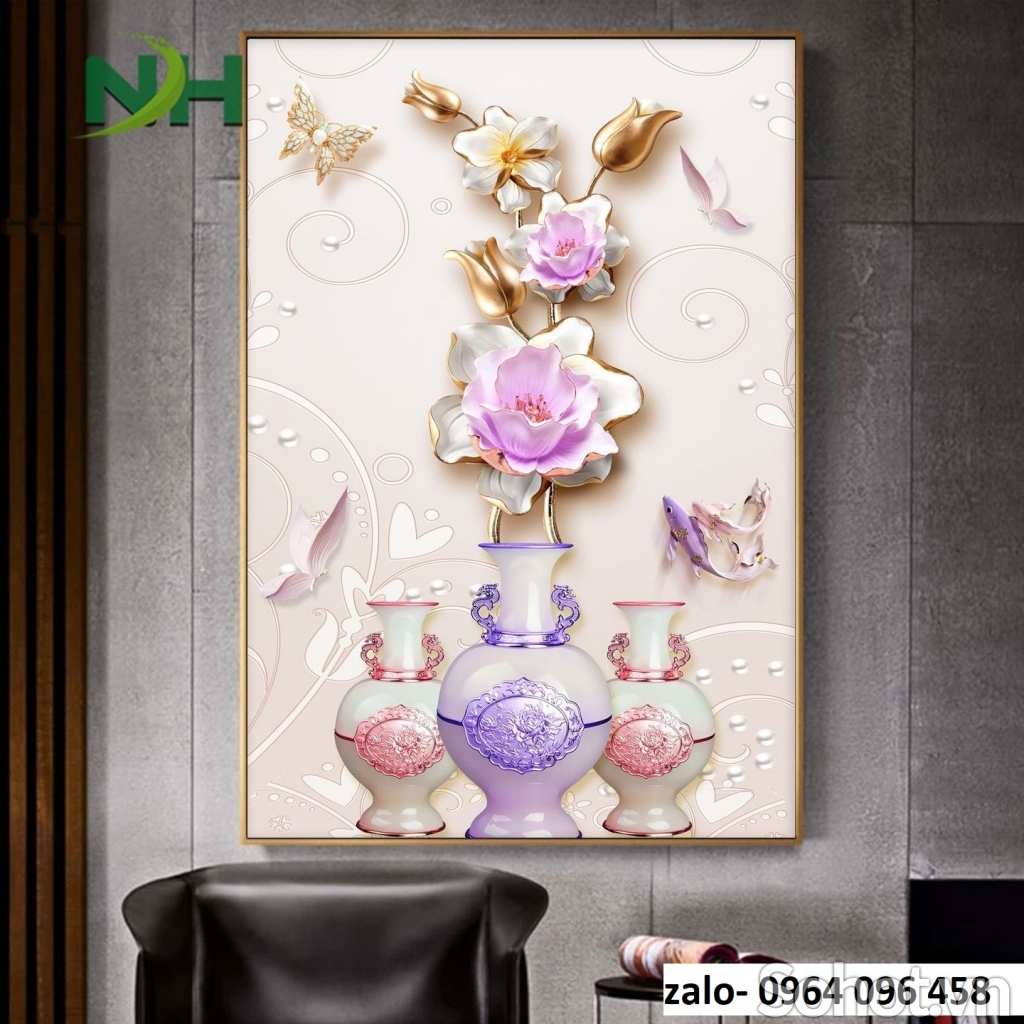 Tranh gạch 3d bình hoa - MCV31