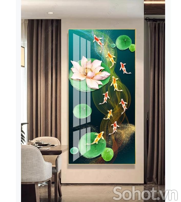 Gạch ốp tường 3d cá chép