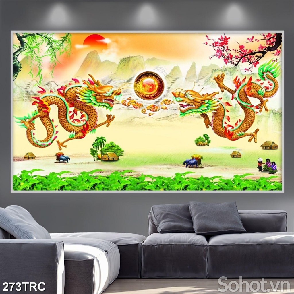 Gạch tranh- Tranh phong thuỷ Rồng