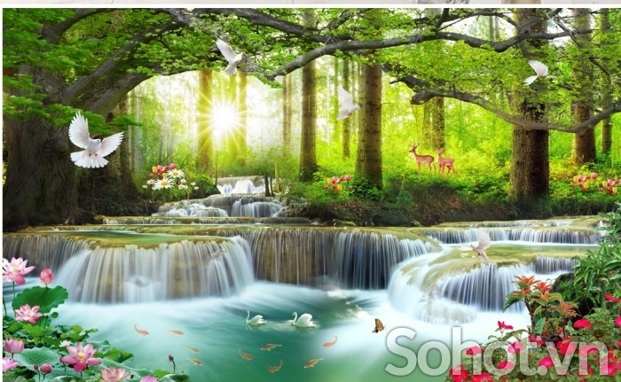 gạch trang trí phòng khách 3d