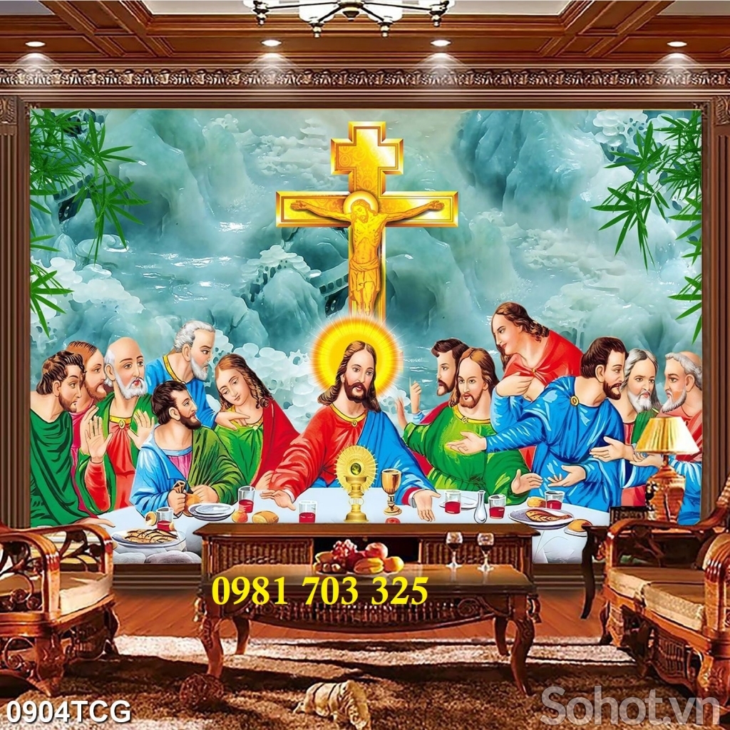 Tranh gạch công giáo trang trí 3d