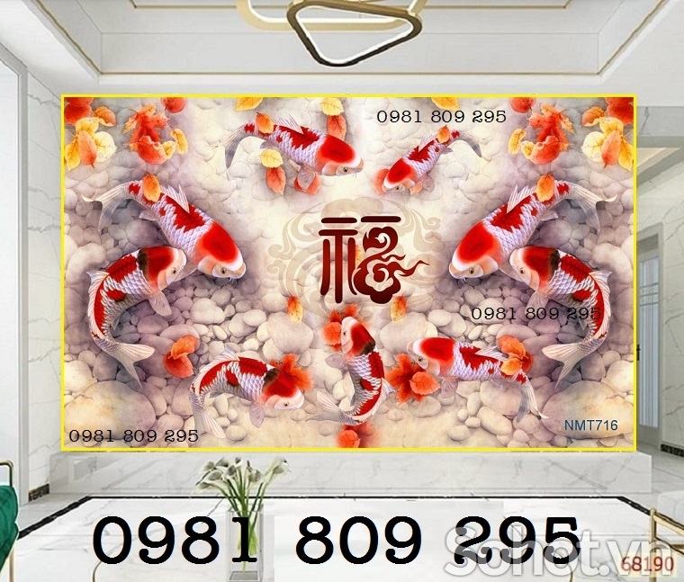 Tranh gạch - cá chép , cửu ngư