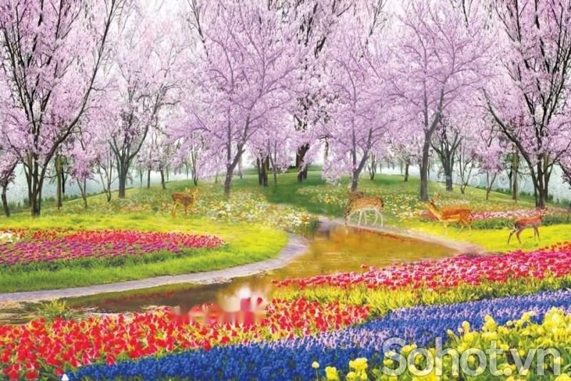 Tranh 3d - tranh gạch 3d phong cảnh thiên nhiên - SXCV833