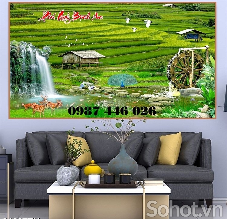 Gạch ốp tường tranh phong cảnh tự nhiên