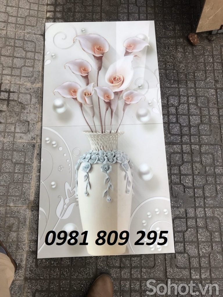 Gạch tranh 3d bình hoa ,  tranh cao cấp