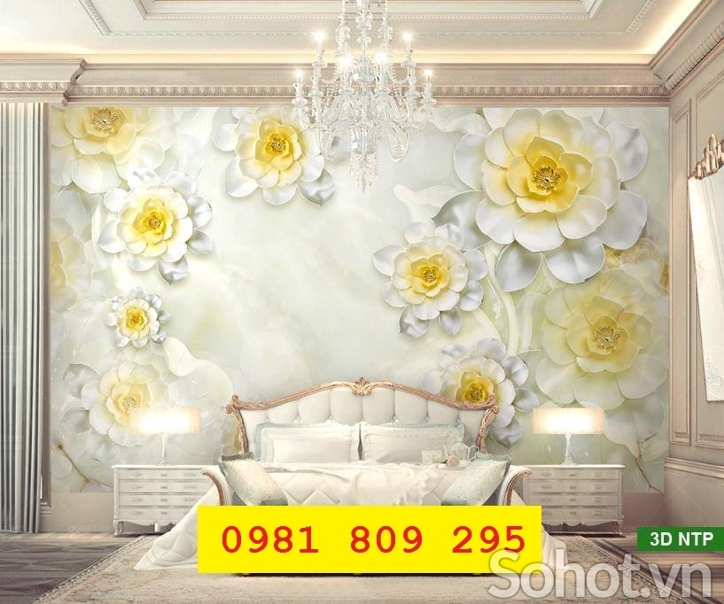 Gạch trang trí 3d hoa ngọc