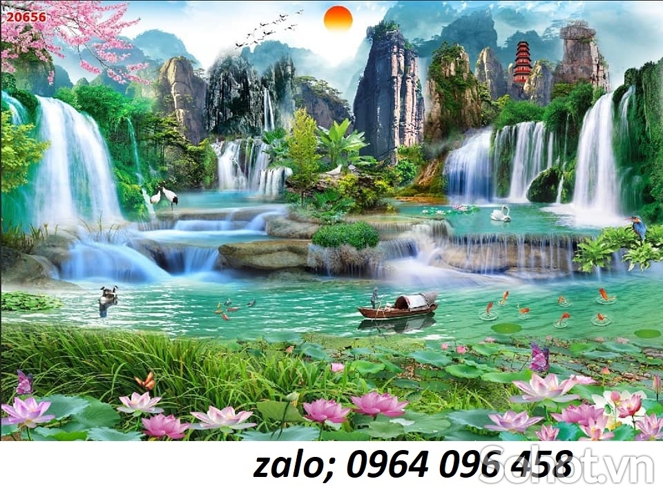 Tranh gạch men 3d phong thủy phòng khách - SVM06