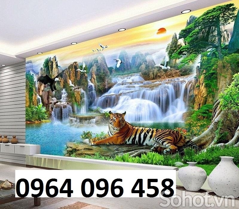 Tranh gạch 3d ốp tường phong cảnh đồng quê - 097CV