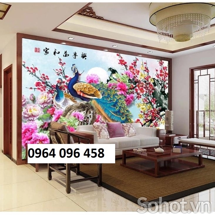 Tranh gạch 3d trang trí phòng khách đẹp - HRW2