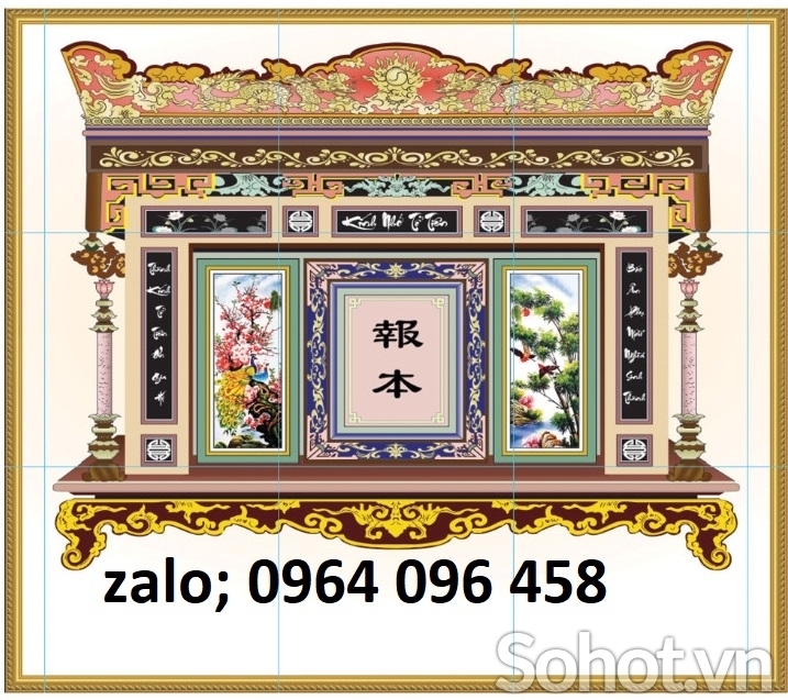 Tranh gạch men 3d phòng thờ - XCW21