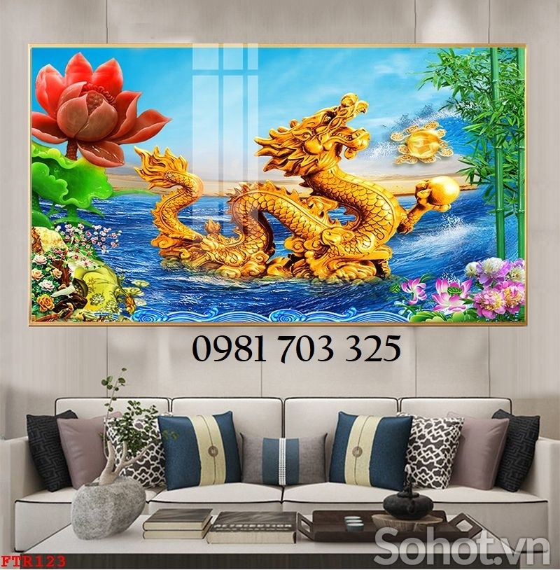 Gạch tranh rồng phượng đẹp trang trí