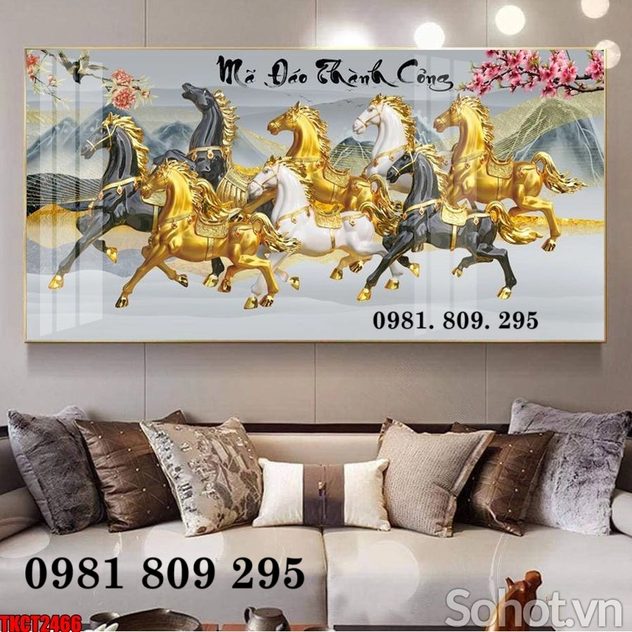 Tranh gạch men ngựa , gạch tranh 3d phòng khách