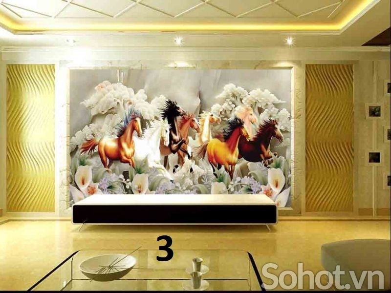 Tranh mã đáo thành công 3d - tranh gạch 3d ốp tường - CNBN05