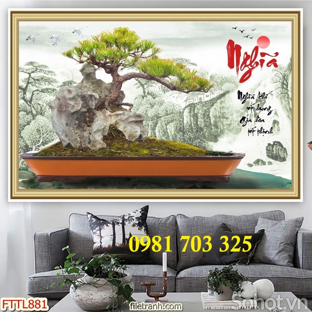 Tranh gạch đẹp 3D hoa mai trang trí