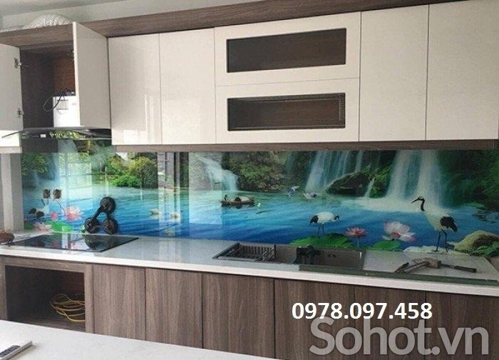 Tranh kính ốp bếp