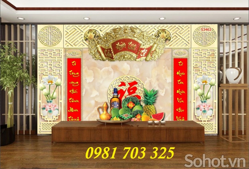 Tranh phòng thờ- tranh gạch men ốp tường