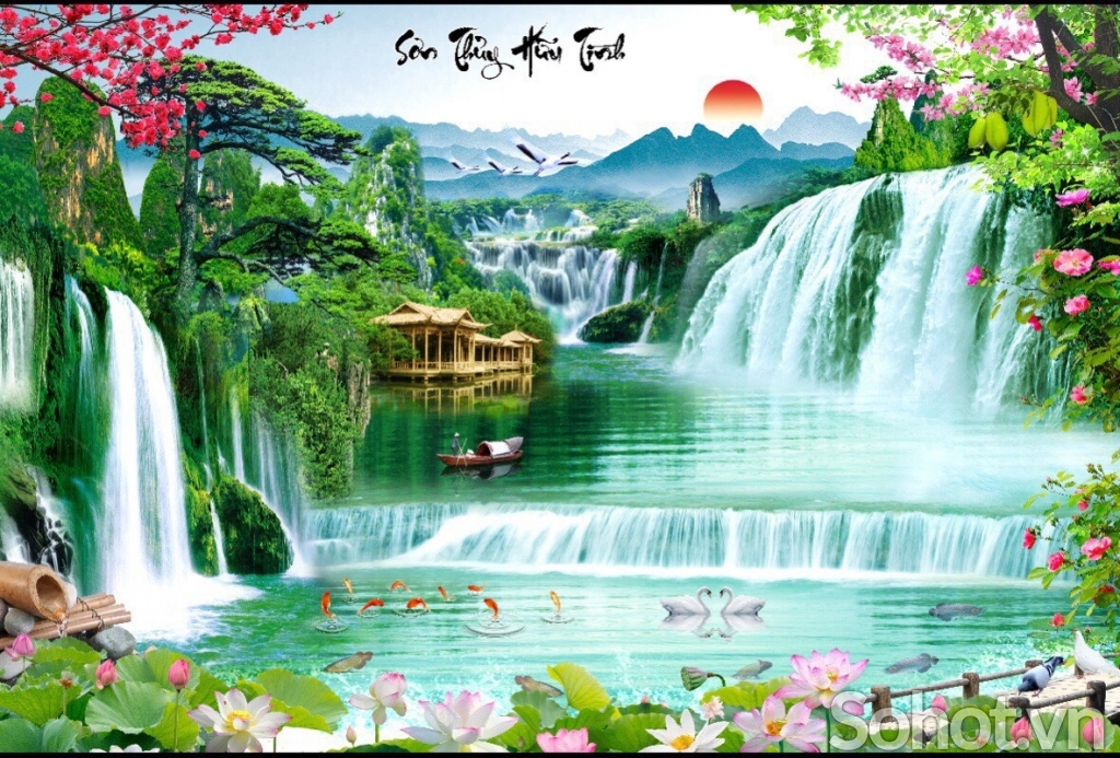 Tranh gạch-gạch tranh 3D phong cảnh