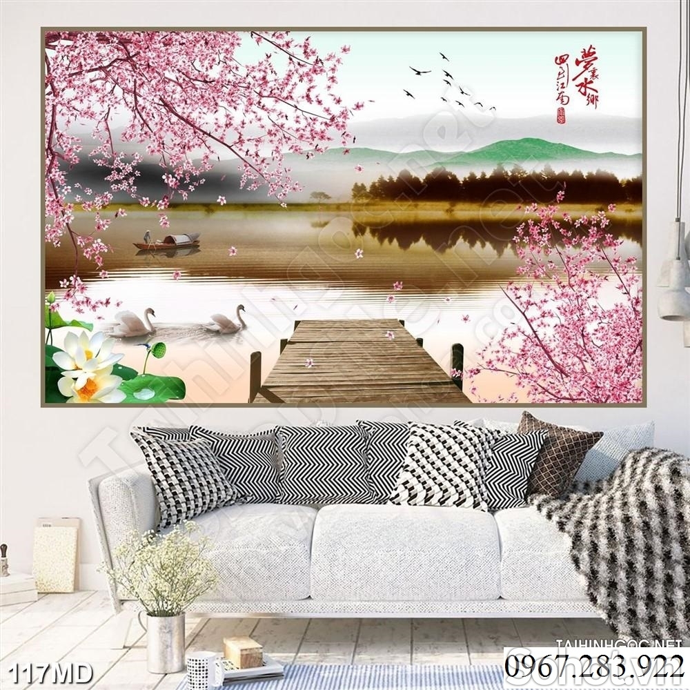 Gạch trang trí hoa đào