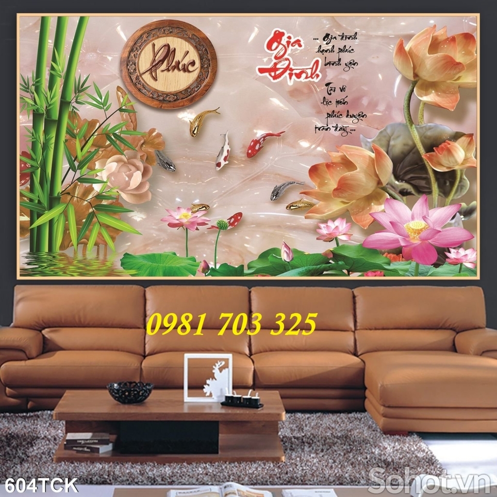 Tranh cá chép phong thủy 3d