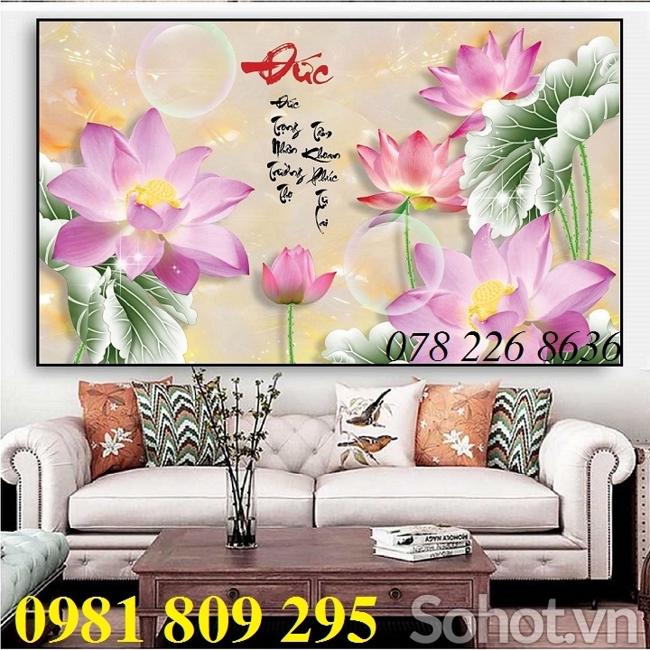 Gạch tranh 3d , gạch trang trí hoa sen