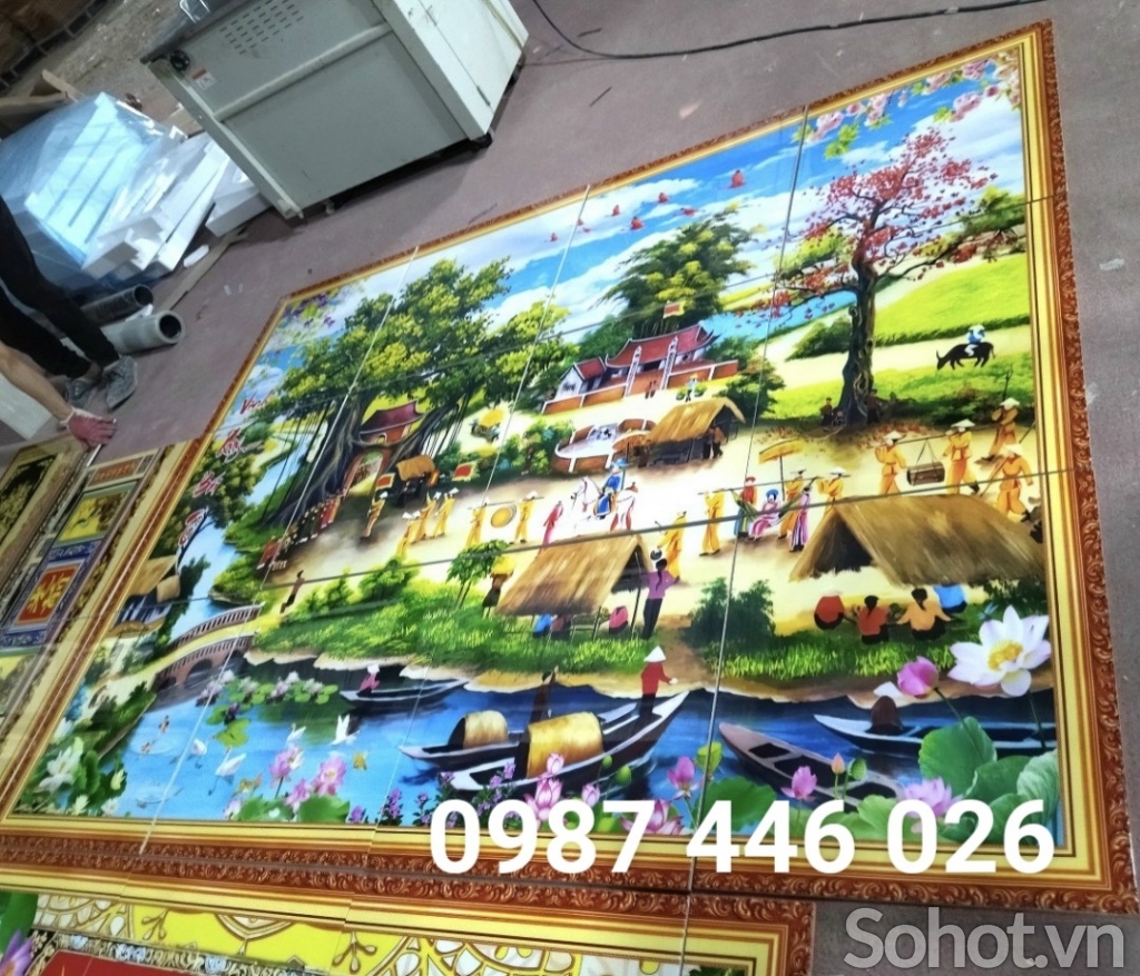 Gạch 3d tranh làng quê