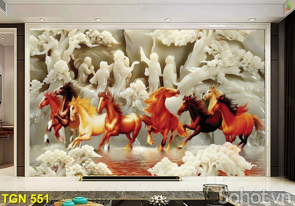 Tranh gạch 3d mã đáo thành công - DHV63