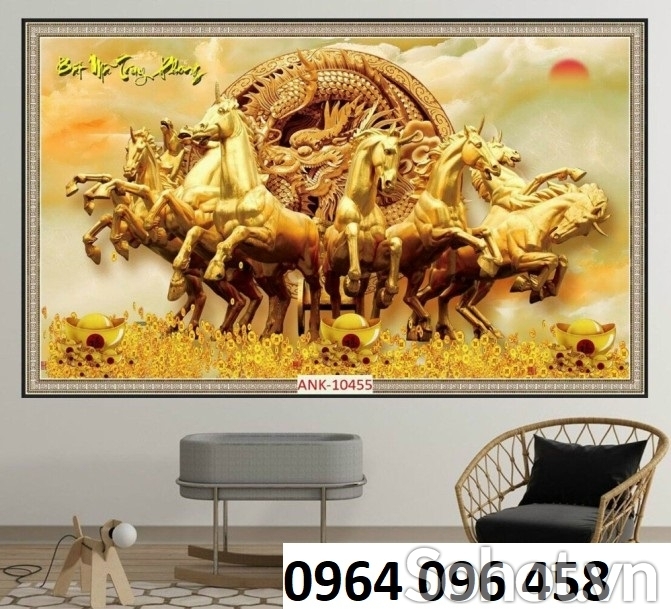 Tranh mã đáo thành công 3d - tranh gạch 3d ốp tường - 900C