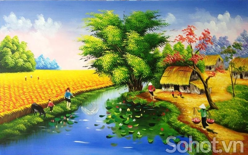 Tranh gạch 3d cảnh đồng quê - 943C