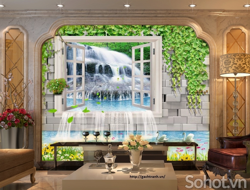 Tranh gạch 3d cửa sổ - HCX33