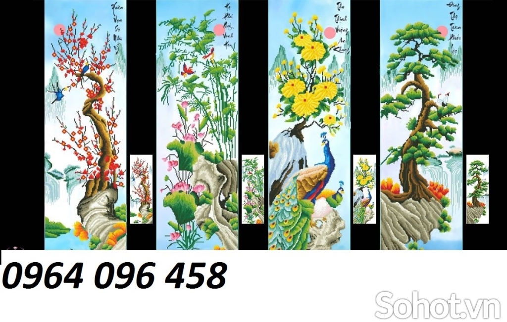 Tranh gạch 3d tứ quý - 632XC