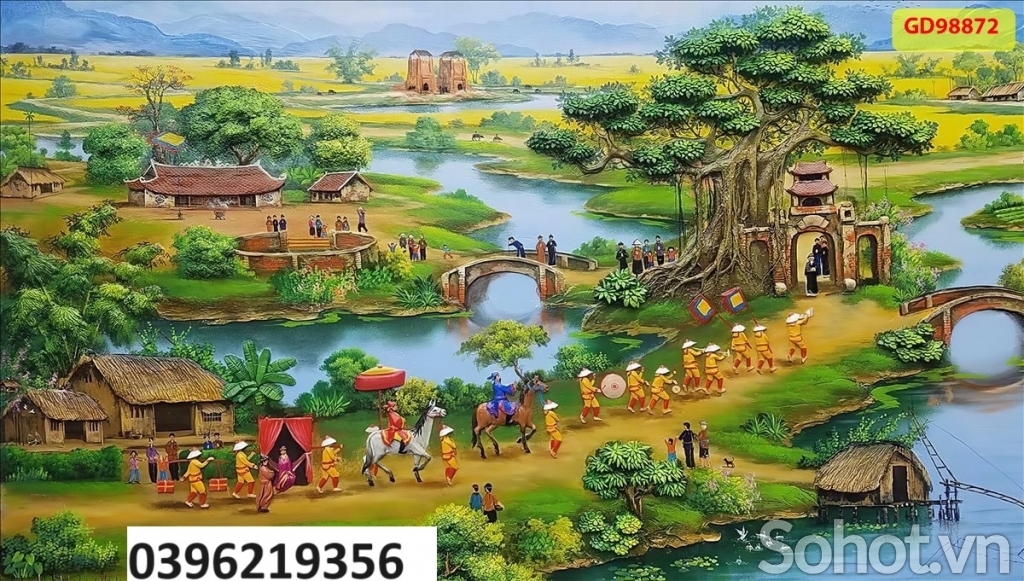 Tranh đồng quê đẹp treo tường