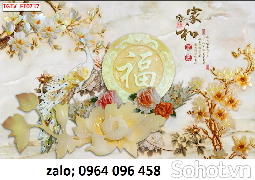 Tranh gạch 3d hoa sứ ngọc - 9866CV