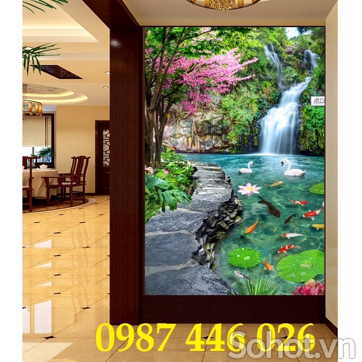 Gạch tường tranh phong cảnh 3d
