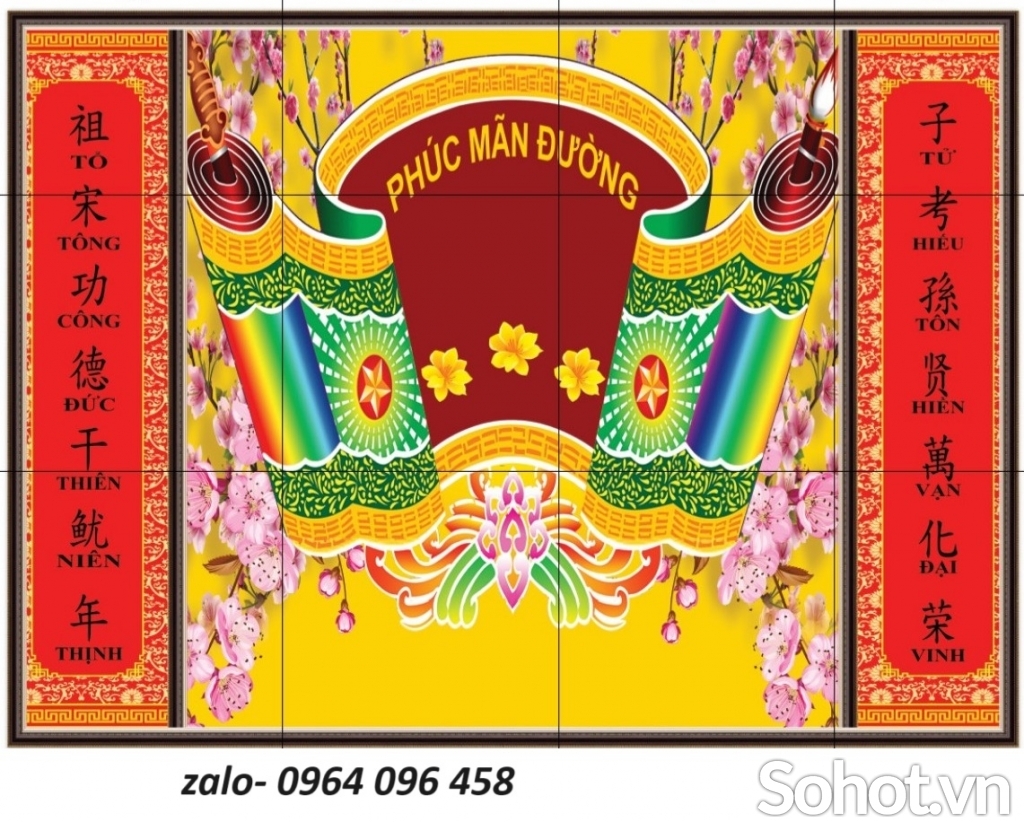 Tranh gạch 3d phòng thờ - gạch tranh 3d phòng thờ - DCBN89