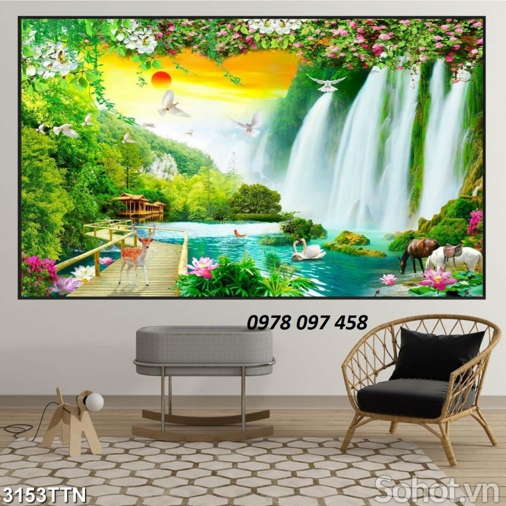 Tranh 3D - gạch tranh phong cảnh thiên nhiên