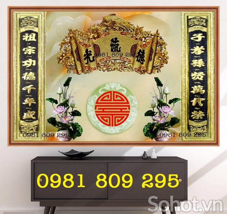 Gạch tranh trang trí ban thờ